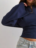 Full Size Long Sleeve Fitted T-Shirt Plus Size - Trendsi - Flyclothing LLC