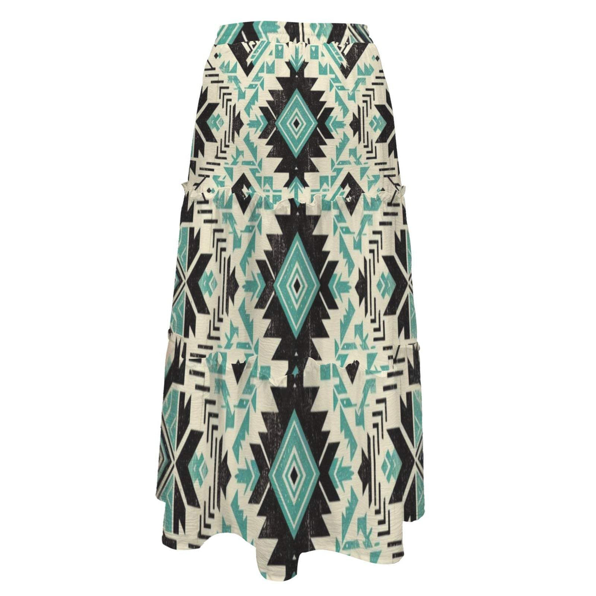 Baha Ranch San Angelo Aztec Tiered Prairie Maxi Skirt - Baha Ranch Western Wear - Flyclothing LLC
