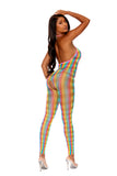 Elegant Memories Multicolor Deep V Bodystocking 12102