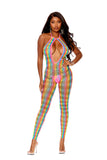 Elegant Memories Multicolor Deep V Bodystocking 12102