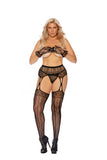 Elegant Memories Black Suspender Pantyhose 12106q