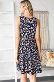 Heimish Full Size Leopard V-Neck Ruffled Tank Dress - Trendsi