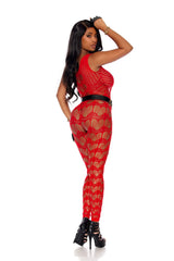 Elegant Moments Crochet Footless Bodystocking With Open Crotch - Elegant Moments - Flyclothing LLC