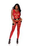 Elegant Memories Red Crochet Bodystocking 12110