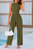 Mock Neck Sleeveless Wide Leg Jumpsuit - Trendsi - Flyclothing LLC