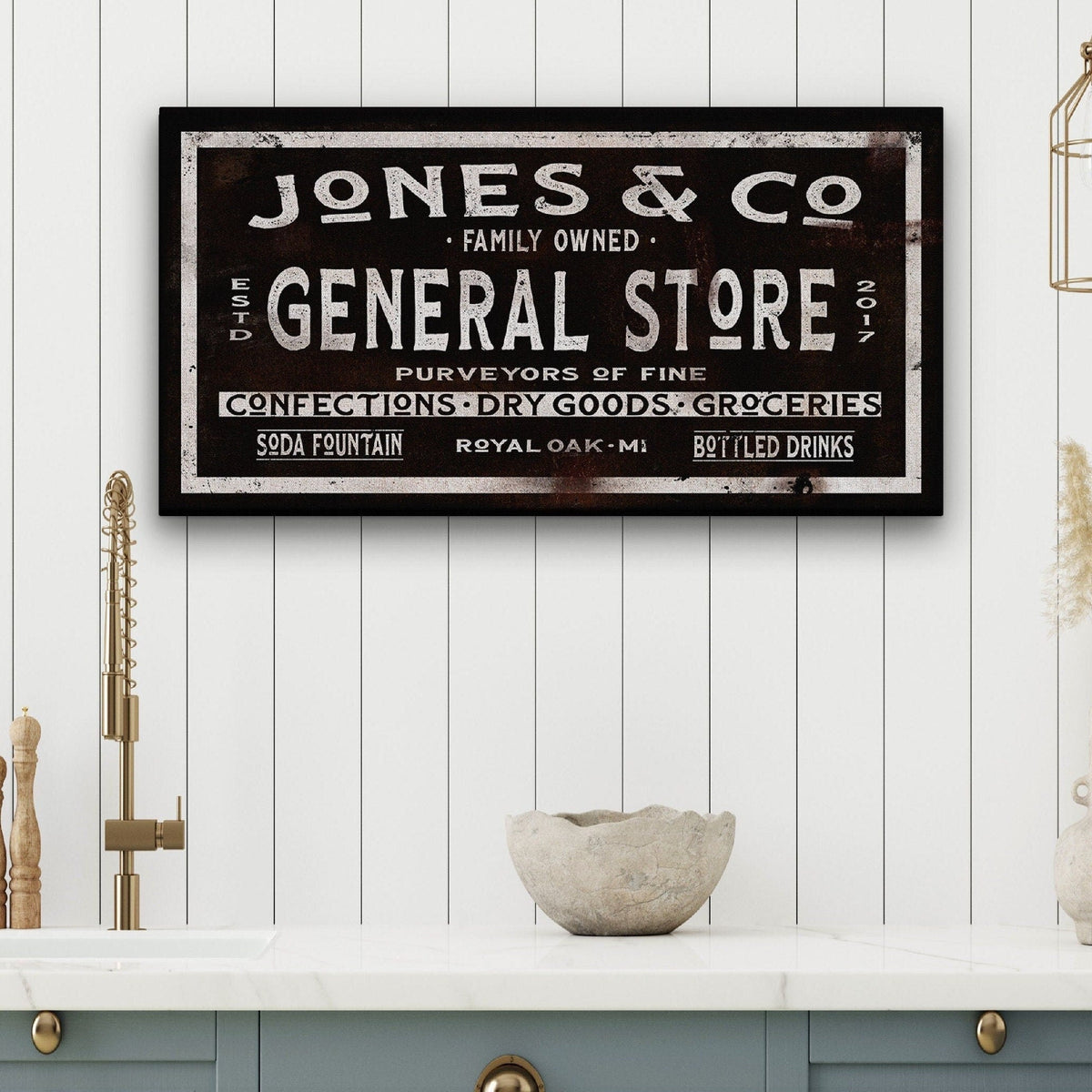 Dry Goods Sign | Personalized General Store Sign | Custom Rustic Farmhouse Sign - Off The Square Designs - Flyclothing LLC