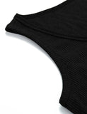 Ribbed V-Neck Wide Strap Tank - Trendsi