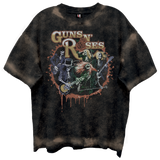 GUNS N ROSES SKELTONS LIVE FRT/BCK CHOCOLATE SPRAY WASH T-SHIRT/GIANT VINTAGE