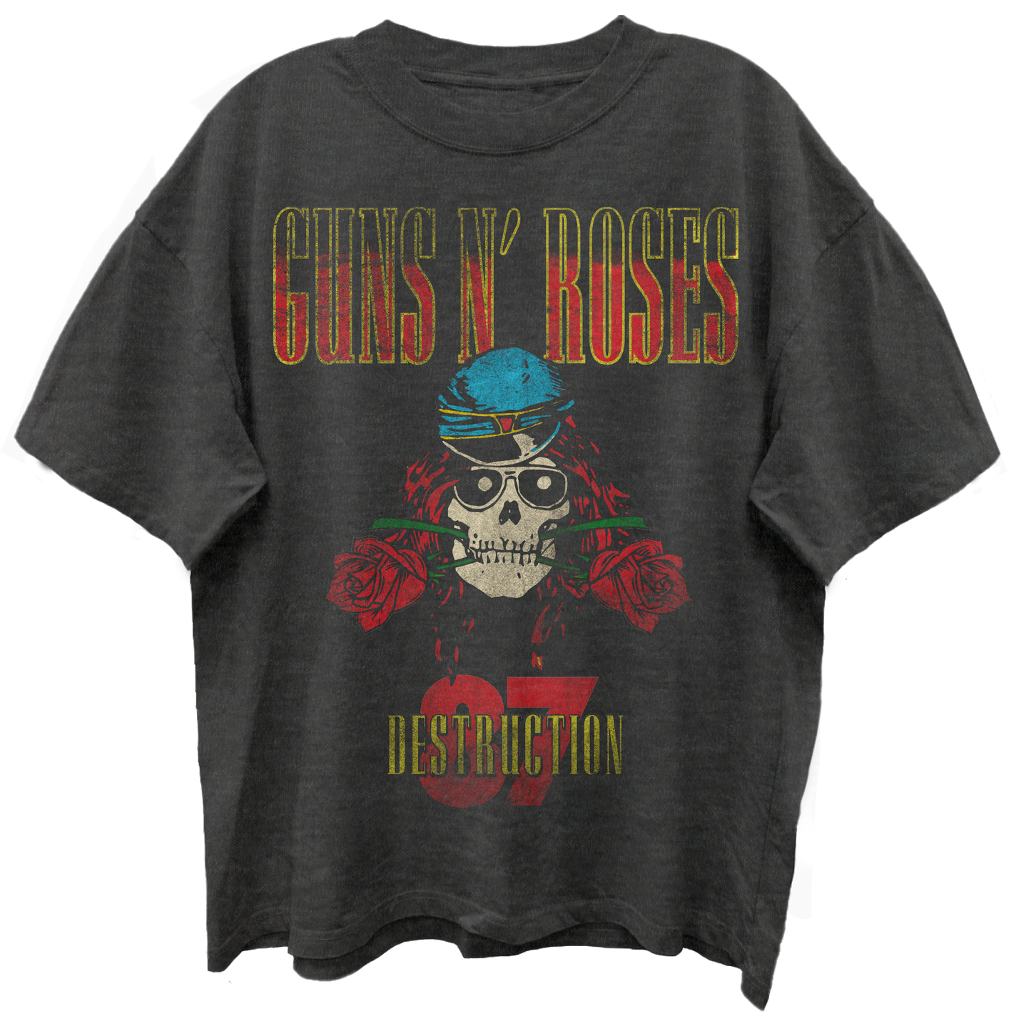 GUNS N ROSES UK 1987 TOUR VINTAGE BLACK T-SHIRT/GIANT VINTAGE