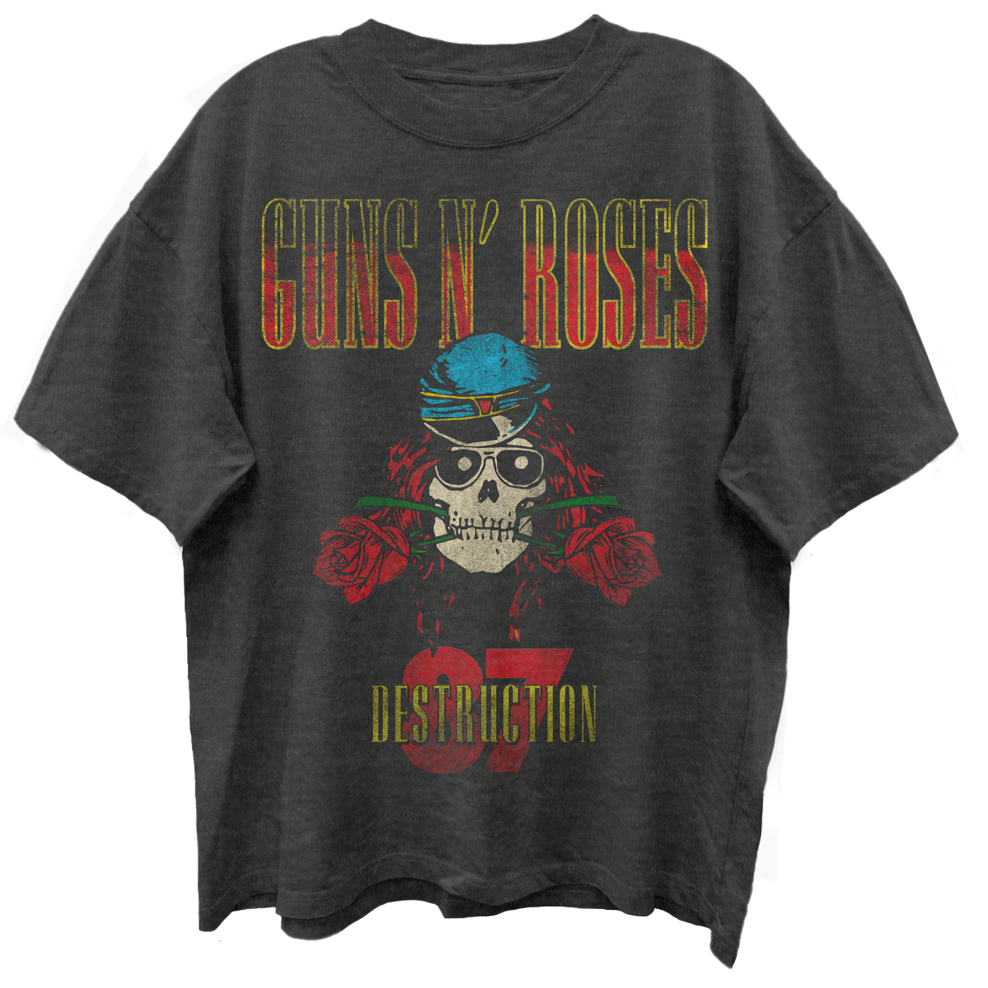 GUNS N ROSES UK 1987 TOUR VINTAGE BLACK T-SHIRT/GIANT VINTAGE
