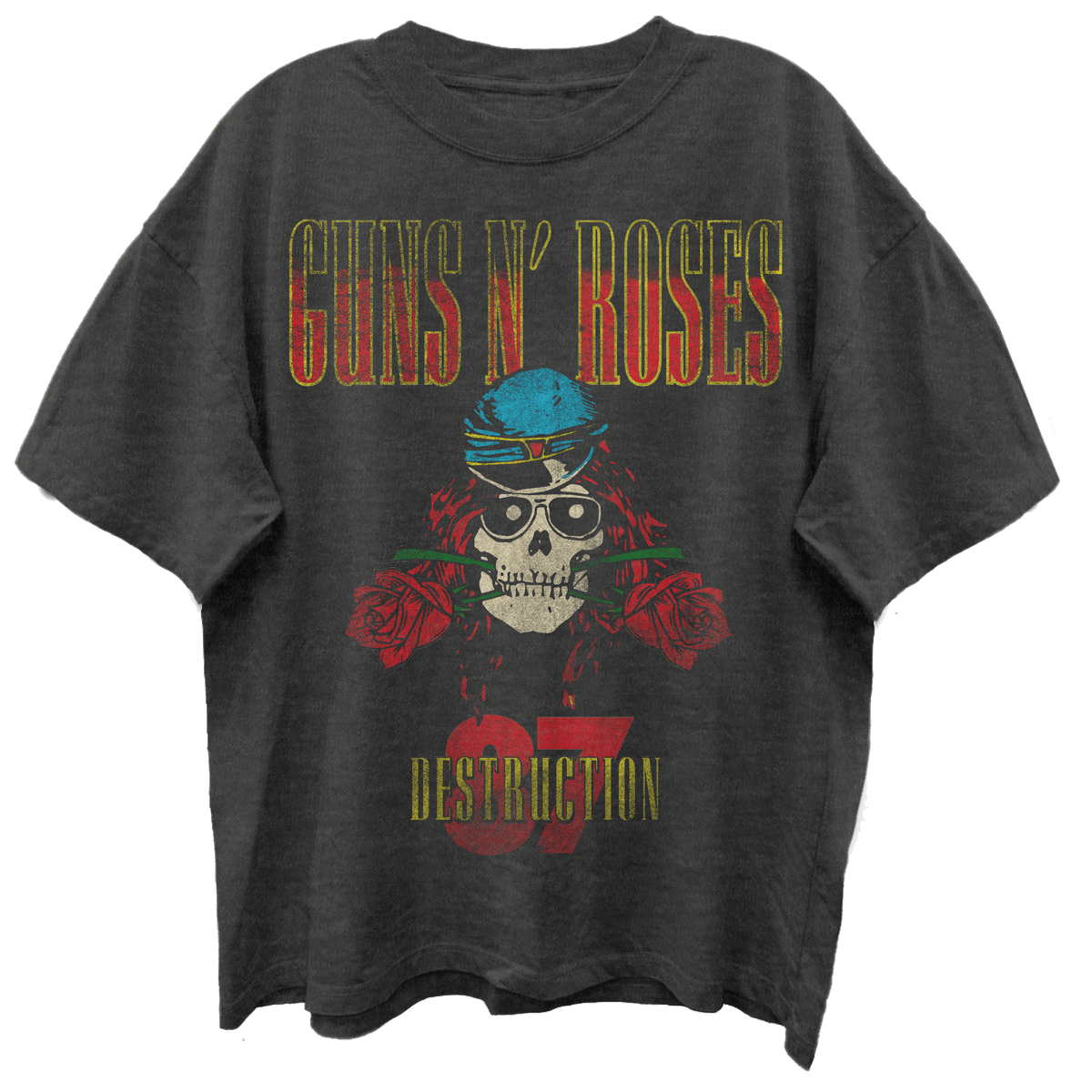 Guns N Roses Uk 1987 Tour Vintage Black T-Shirt/Giant Vintage - GMerch - Flyclothing LLC
