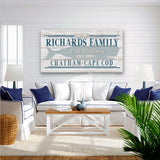 Beach House Family Name Whale Sign | Personalized Beach House Canvas Wall Decor - Off The Square Designs - Flyclothing LLC