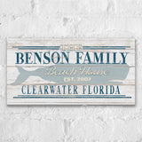 Beach House Family Name Whale Sign | Personalized Beach House Canvas Wall Decor - Off The Square Designs - Flyclothing LLC
