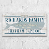 Beach House Family Name Whale Sign | Personalized Beach House Canvas Wall Decor - Off The Square Designs - Flyclothing LLC
