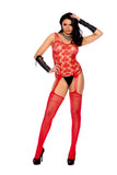 Elegant Memories Red Red Suspender Bodystocking 12193