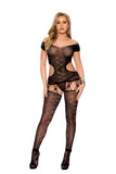Elegant Memories Black Bodystocking 12199