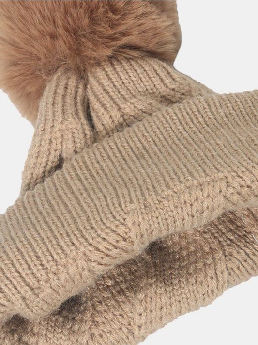 Roll Rim Hat with Pompom - Trendsi