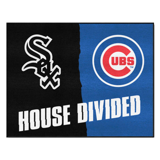 MLB House Divided - White Sox / Cubs House Divided Rug - 34 in. x 42.5 in. - MLB House Divided - White Sox / Cubs