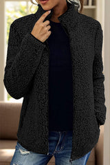 Pocketed Zip Up Turtleneck Jacket - Trendsi - Flyclothing LLC