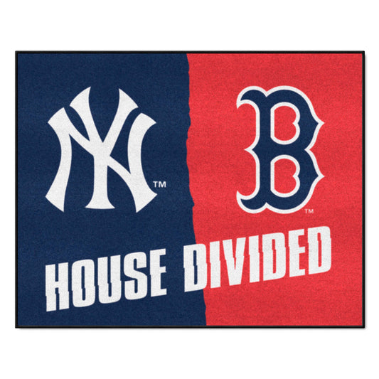 MLB House Divided - Yankees / Red Sox House Divided Rug - 34 in. x 42.5 in. - MLB House Divided - Yankees / Red Sox