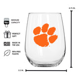Clemson 16oz Gameday Curved Beverage Glass - Logo Brands - Flyclothing LLC
