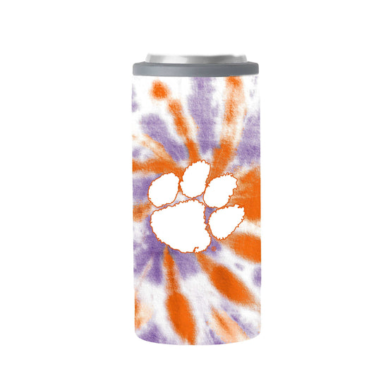 Clemson 12oz Tie Dye Slim Can Coolie - Logo Brands - Flyclothing LLC
