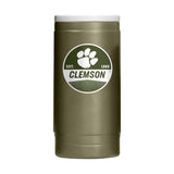 Clemson  Badge Powder Coat Slim Can Coolie