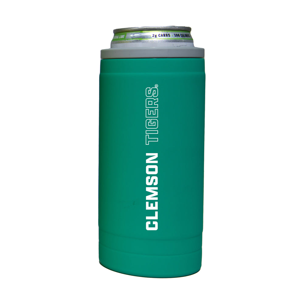Clemson 12oz Optic Stacked Soft Touch Slim Coolie