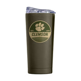 Clemson 20oz Badge Powder Coat Tumbler - Logo Brands - Flyclothing LLC