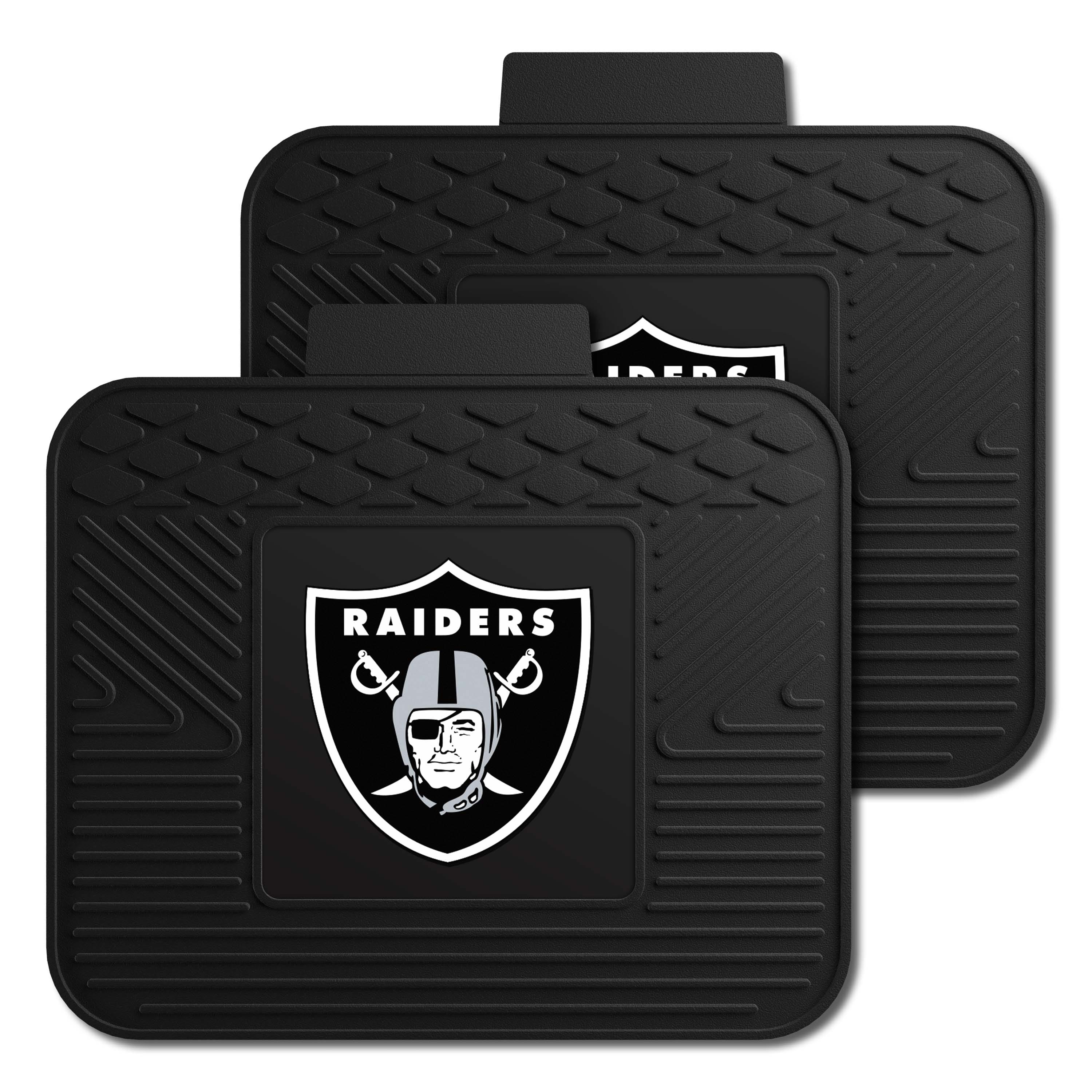 Las Vegas Raiders Back Seat Car Utility Mats - 2 Piece Set - Las Vegas Raiders