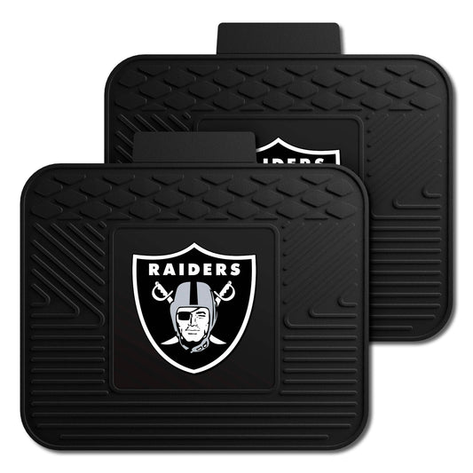 Las Vegas Raiders Back Seat Car Utility Mats - 2 Piece Set - Las Vegas Raiders