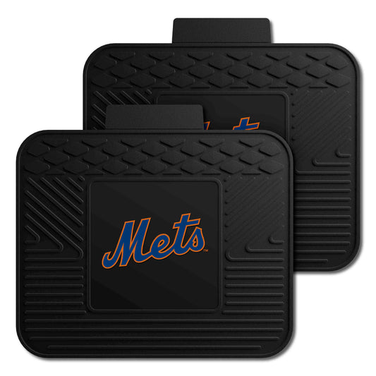 New York Mets Back Seat Car Utility Mats - 2 Piece Set - New York Mets