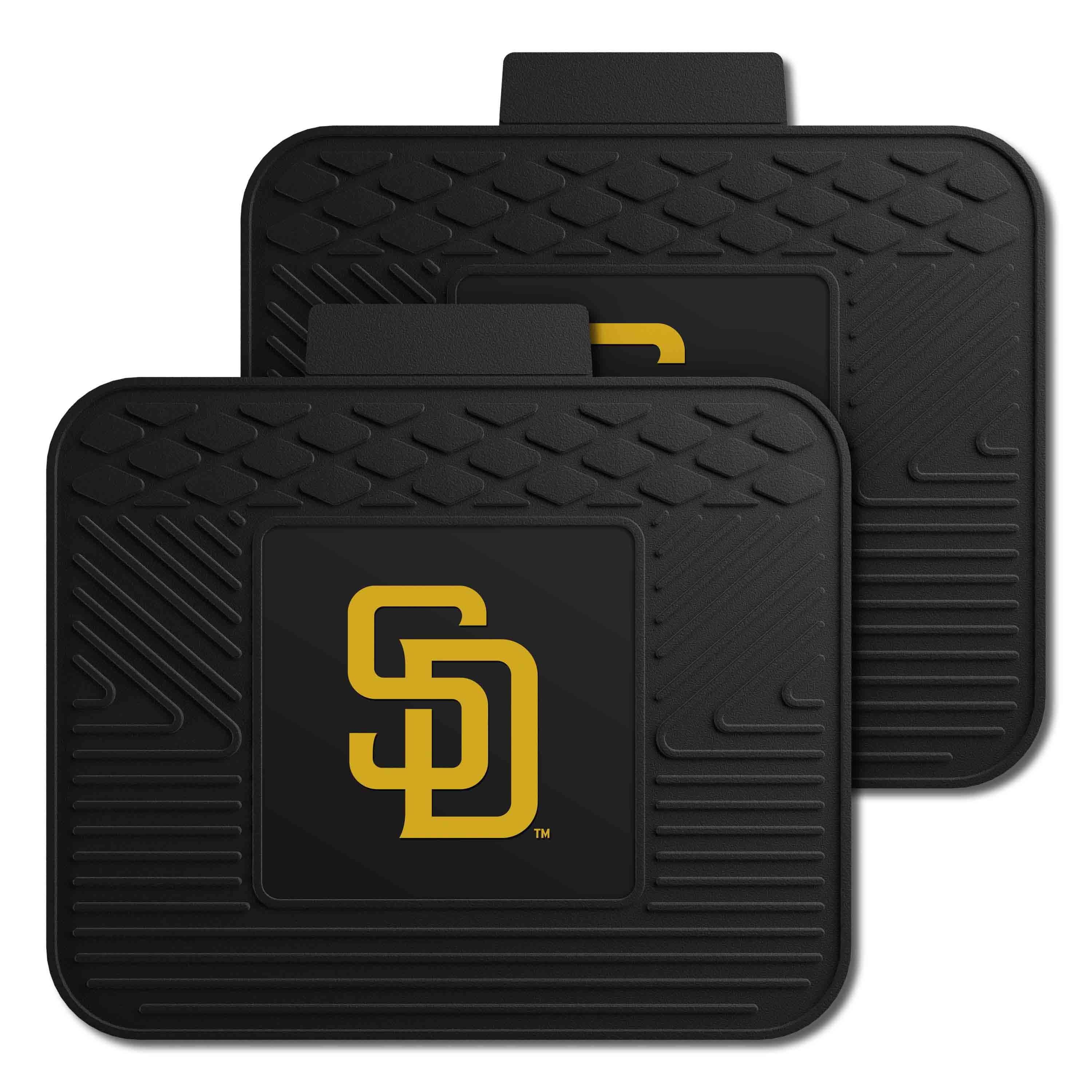 San Diego Padres Back Seat Car Utility Mats - 2 Piece Set - San Diego Padres