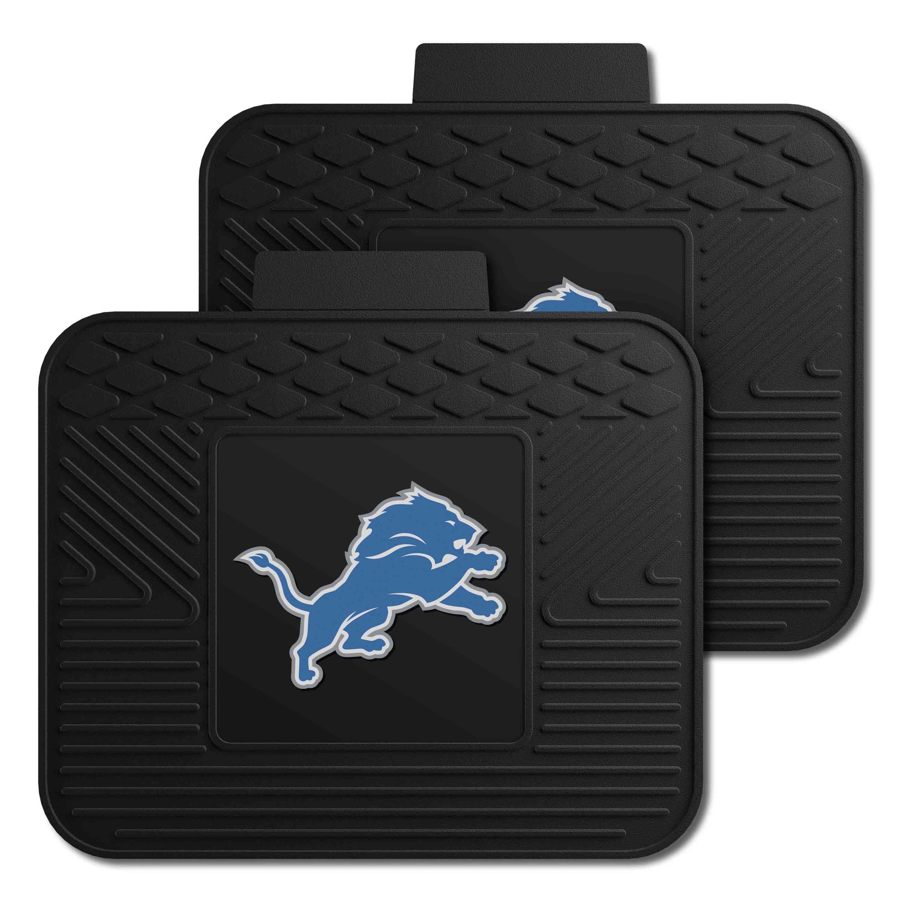 Detroit Lions Back Seat Car Utility Mats - 2 Piece Set - Detroit Lions