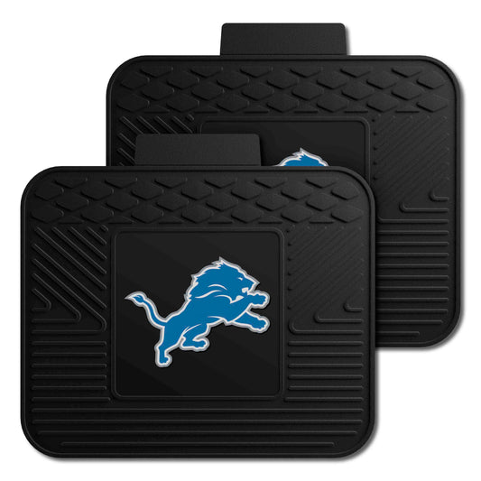 Detroit Lions Back Seat Car Utility Mats - 2 Piece Set - Detroit Lions