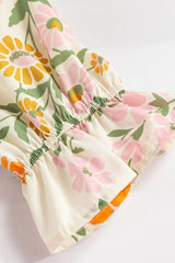 Printed Notched Flounce Sleeve Mini Dress - Trendsi - Flyclothing LLC