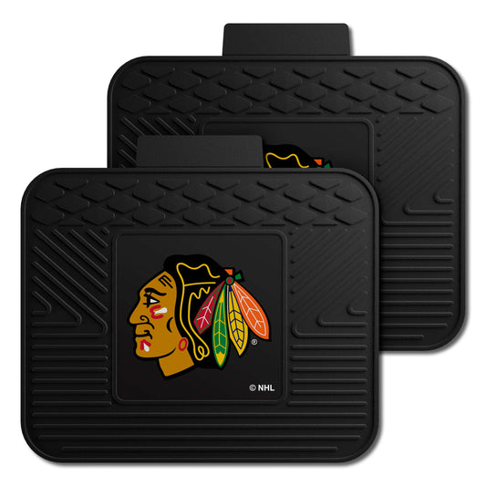 Chicago Blackhawks Back Seat Car Utility Mats - 2 Piece Set - Chicago Blackhawks
