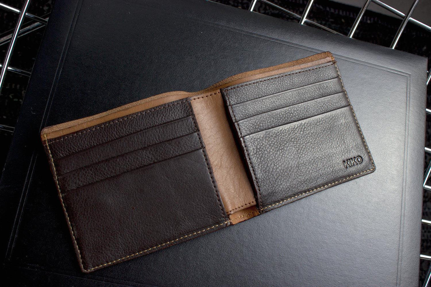 Double Bifold Wallet - Kiko Leather - Flyclothing LLC