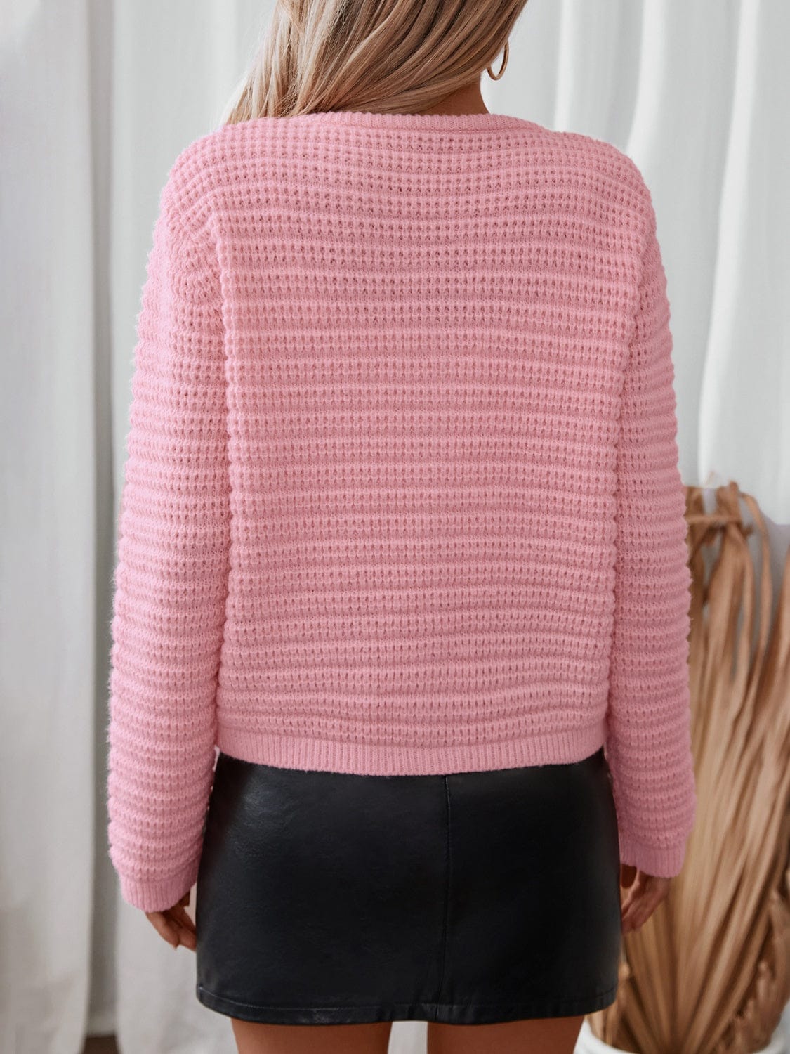BUtton Up Long Sleeve Cardigan - Trendsi