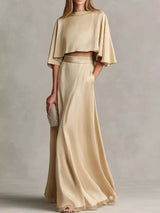 Full Size Satin Crop Top and Maxi Skirt Two-Piece Set Plus Size - Trendsi - Flyclothing LLC