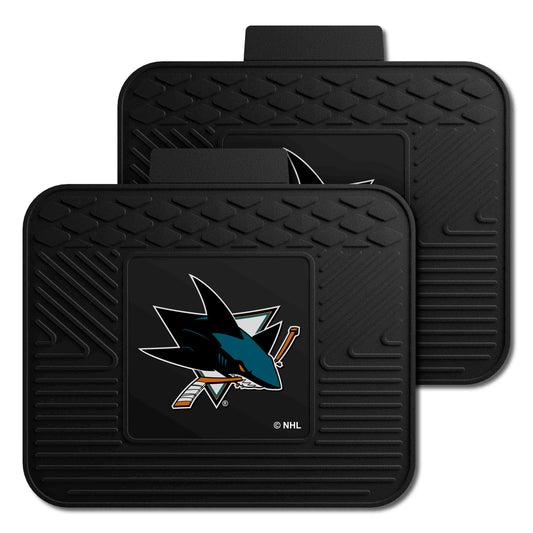 San Jose Sharks Back Seat Car Utility Mats - 2 Piece Set - San Jose Sharks