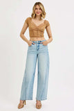 RISEN Full Size Mid Rise Fit Barrel Jeans Plus Size - Trendsi - Flyclothing LLC