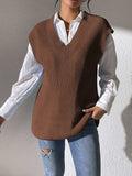 V-Neck Sweater Vest - Trendsi - Flyclothing LLC