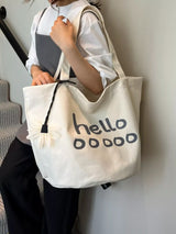 Letter Canvas Tote Bag - Trendsi - Flyclothing LLC