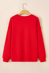 XOXO Valentines Heart Sketch Printed Pullover Sweatshirt - Trendsi - Flyclothing LLC