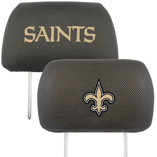 New Orleans Saints Embroidered Head Rest Cover Set - 2 Pieces - New Orleans Saints