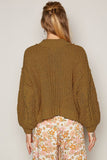 POL Mock Neck Cable Knit Sweater - Trendsi