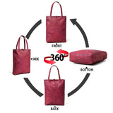 Maroon Leather Tote Bag - Classy Leather Bags - Flyclothing LLC