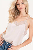 BiBi Lace Cami Solid Tank Top - Trendsi - Flyclothing LLC
