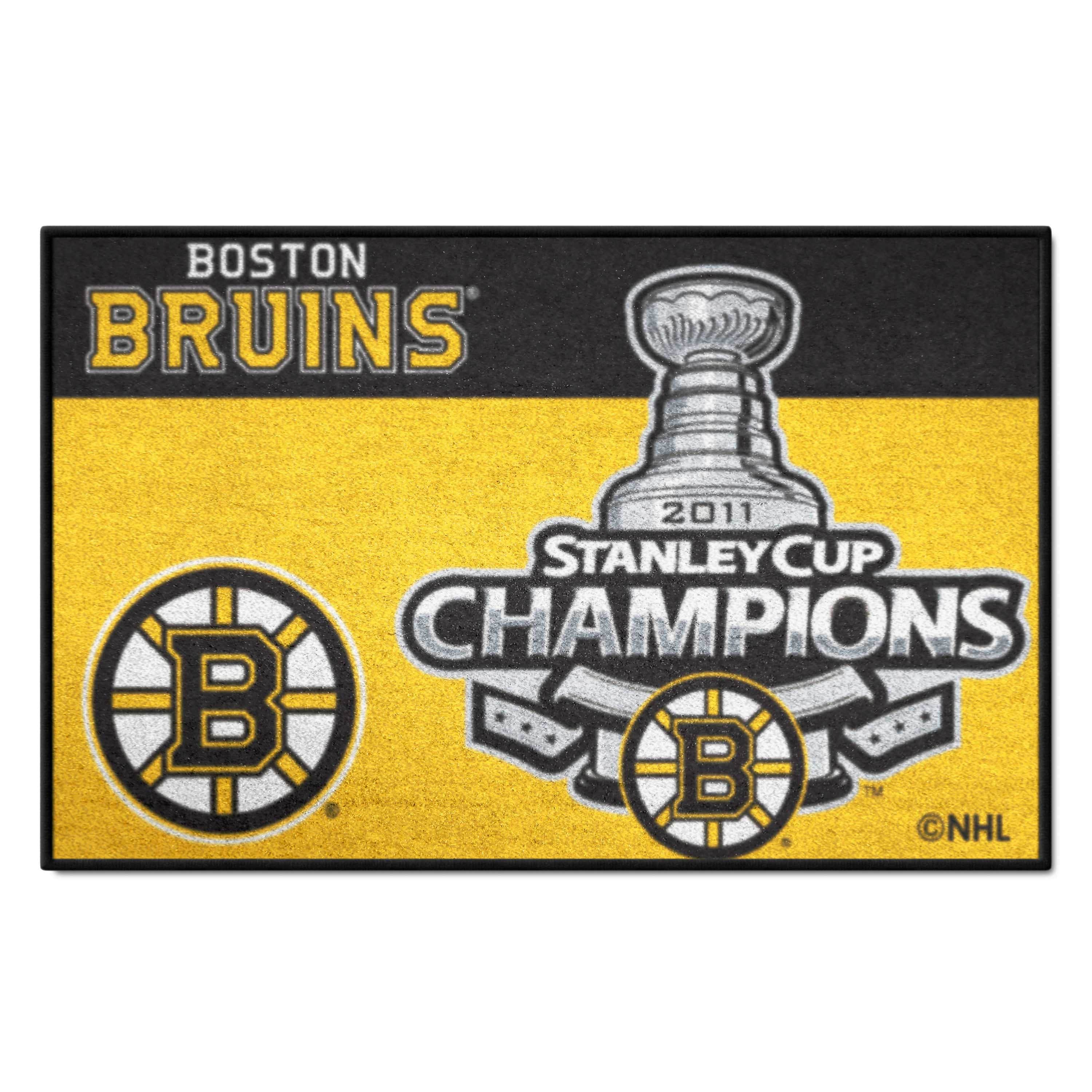 Boston Bruins Starter Mat Accent Rug - 19in. x 30in., 2011 NHL Stanley Cup Champions - Boston Bruins
